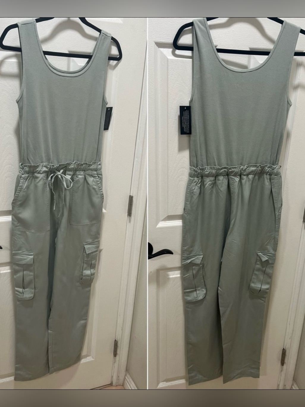 Anybody Sleeveless Cargo Jumpsuit In Light Green Size Xs Nwt